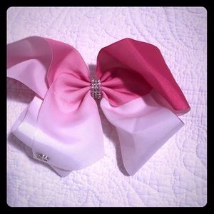 Jojo Siwa ombré pink & white bow w rhinestones
